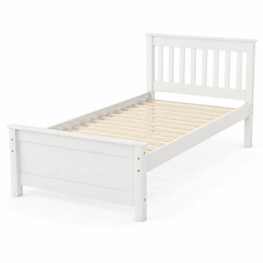 Lit simple en bois Blanc