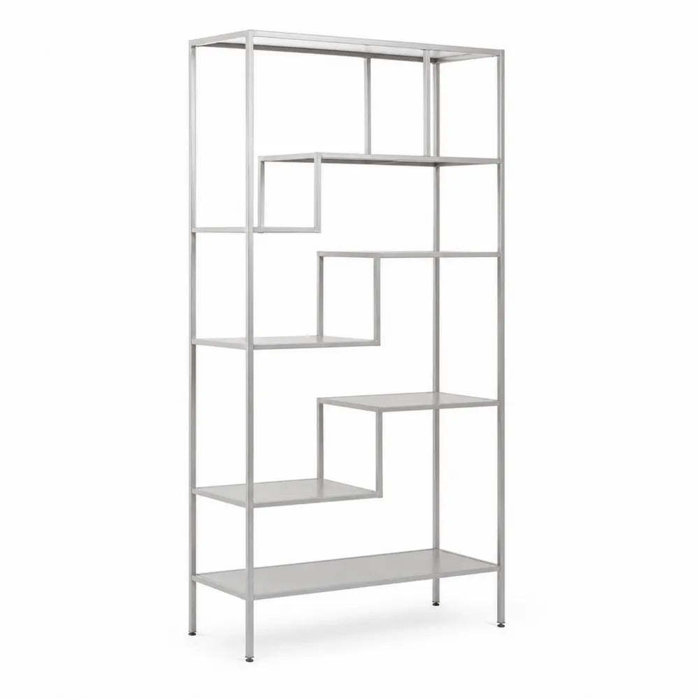 Étagère en métal argenté 6 niveaux 183 cm