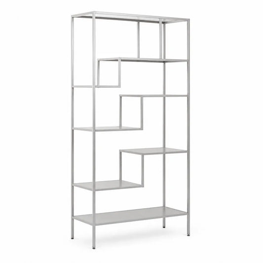 Étagère en métal argenté 6 niveaux 183 cm