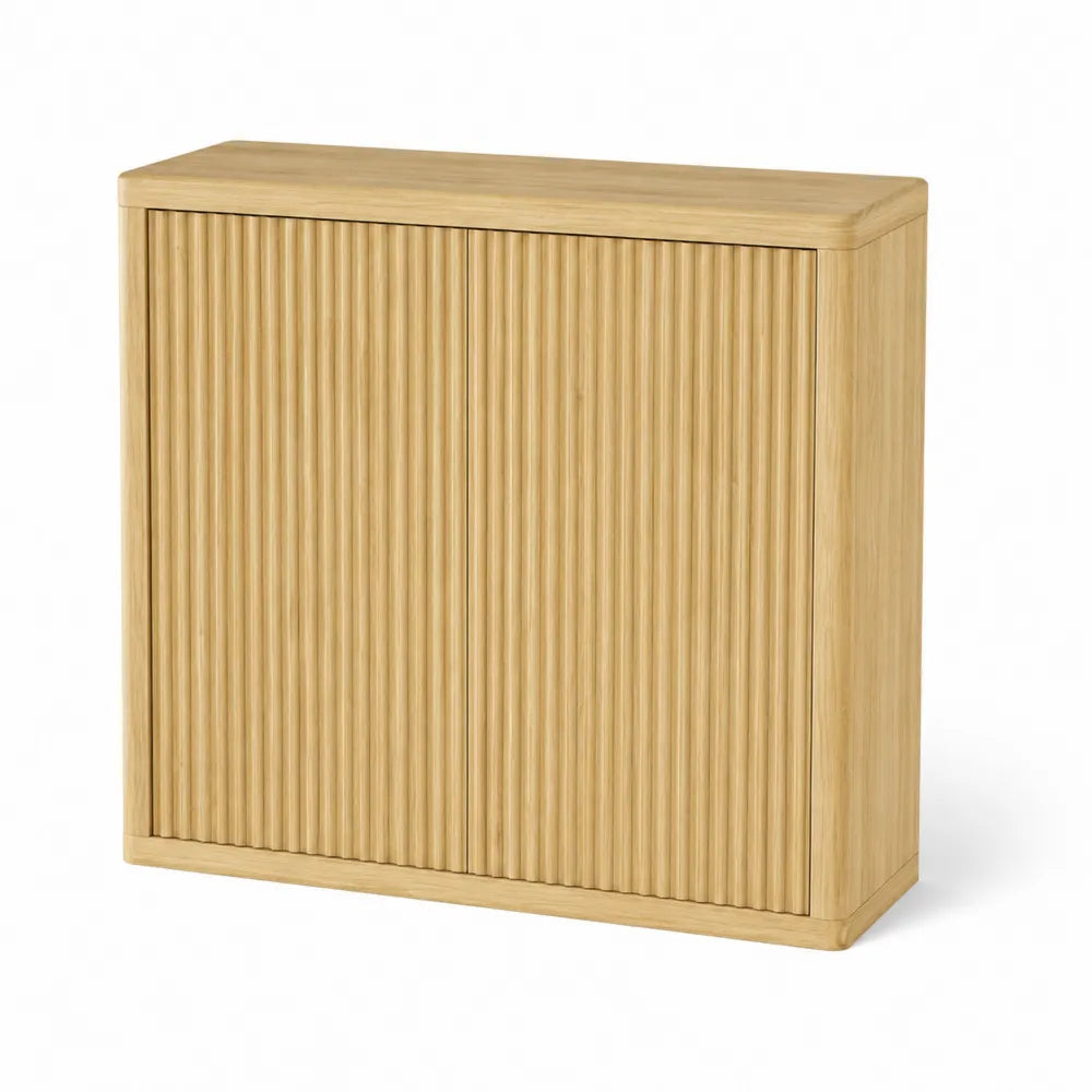 Buffet en bois de chêne à portes coulissantes rainurées