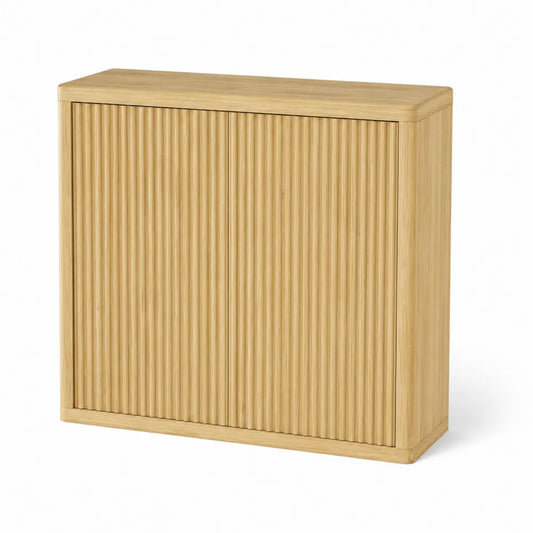 Buffet en bois de chêne à portes coulissantes rainurées