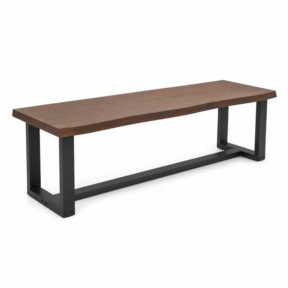 Banc en bois et métal noir 180 cm