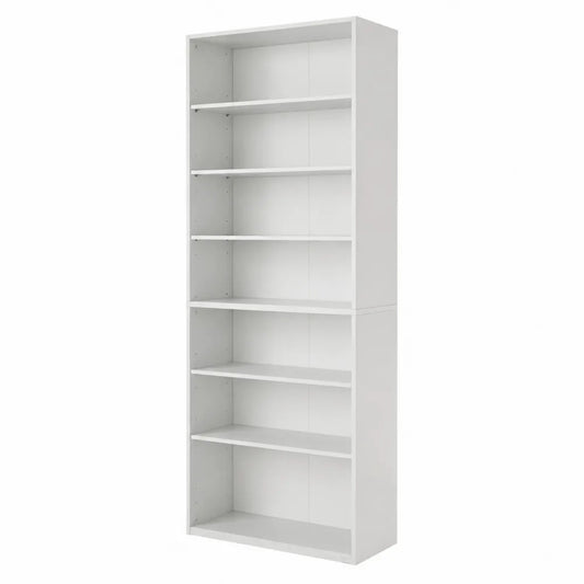 Bibliothèque blanche en bois composite 200x80x28 cm
